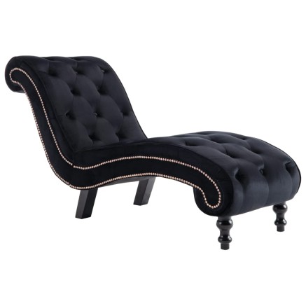 Chaise longue Noir Velours 2