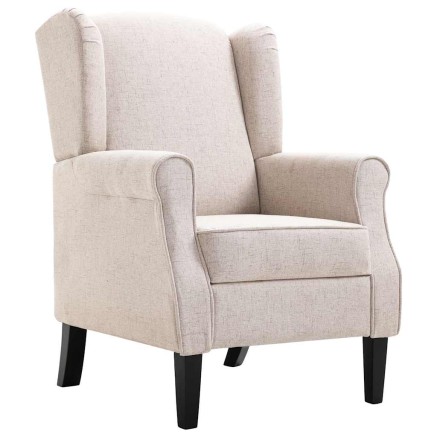 Fauteuil beige tissu 2