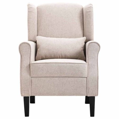 Fauteuil beige tissu