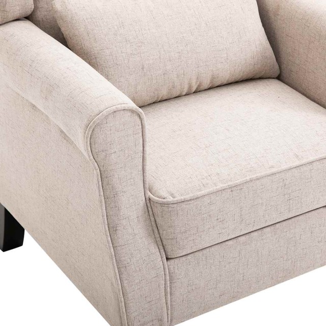 Fauteuil beige tissu