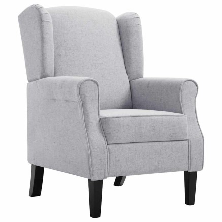 Fauteuil gris clair tissu 2