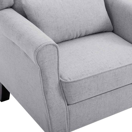 Fauteuil gris clair tissu
