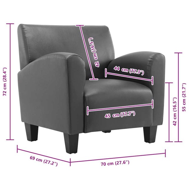 Chaise gris similicuir