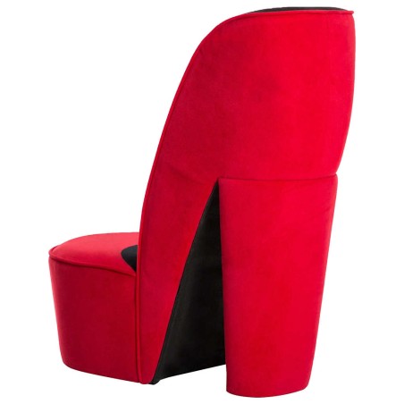 Chaise en forme de talon haut rouge velours