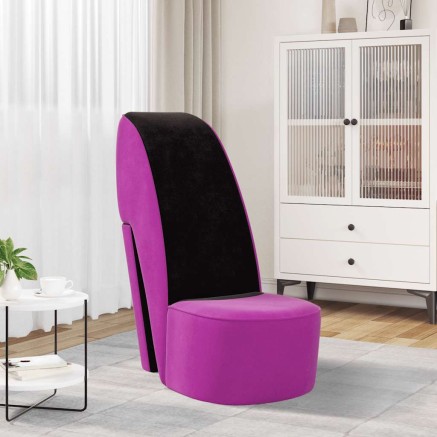 Chaise en forme de chaussure à talon haut Violet Velours