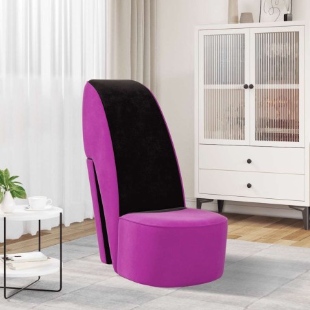 Chaise en forme de chaussure à talon haut Violet Velours
