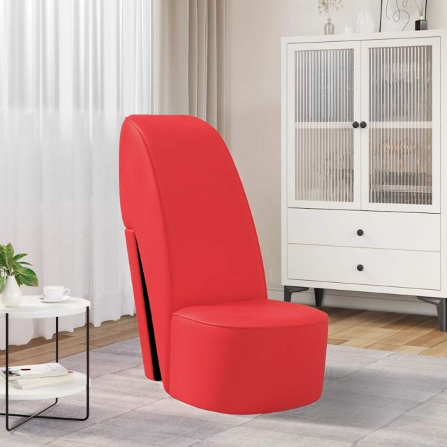 Chaise en forme de chaussure à talon haut Rouge Similicuir