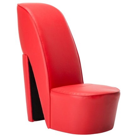 Chaise en forme de chaussure à talon haut Rouge Similicuir 2