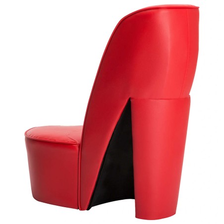 Chaise en forme de chaussure à talon haut Rouge Similicuir