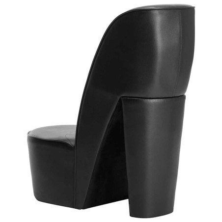 Chaise en forme de chaussure à talon haut noir similicuir