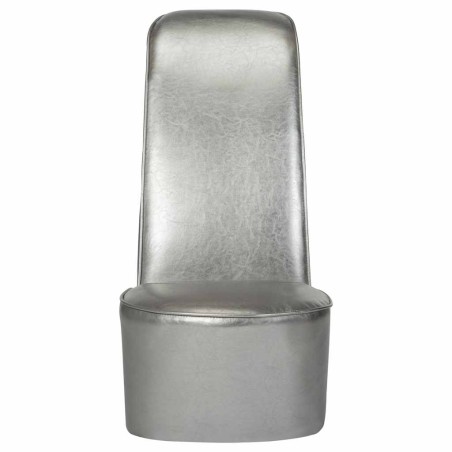 Chaise en forme de chaussure à talon haut argenté similicuir