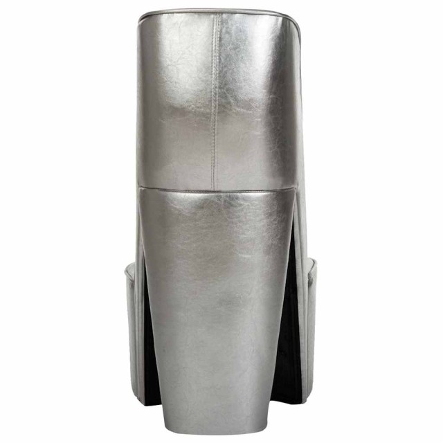 Chaise en forme de chaussure à talon haut argenté similicuir