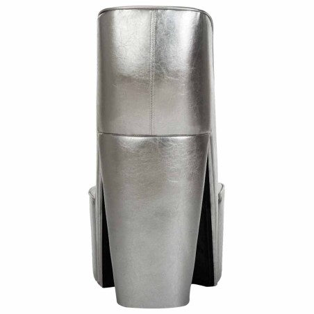 Chaise en forme de chaussure à talon haut argenté similicuir