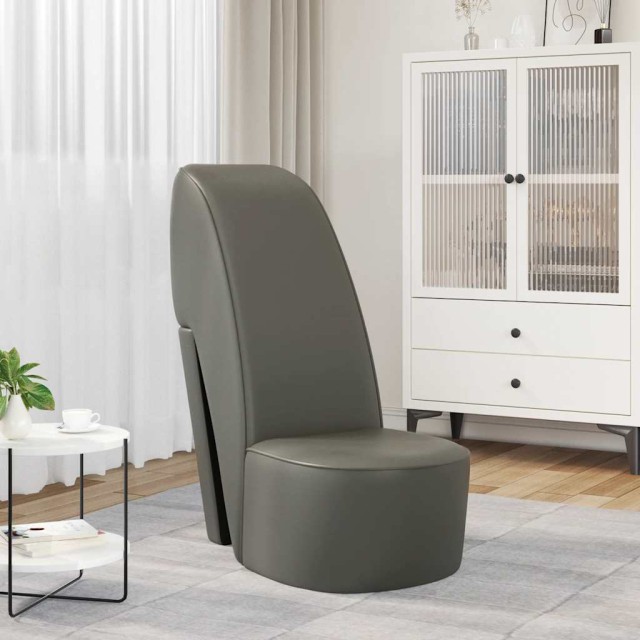 Chaise en forme de chaussure à talon haut Gris Similicuir