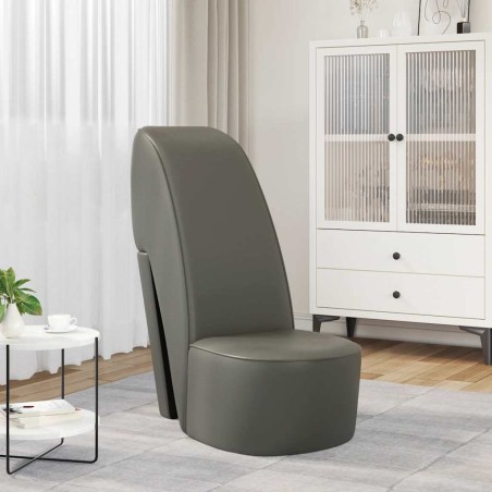 Chaise en forme de chaussure à talon haut Gris Similicuir