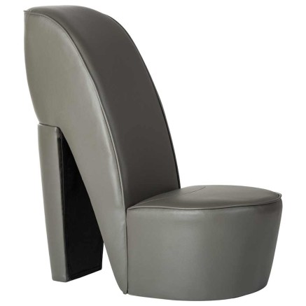 Chaise en forme de chaussure à talon haut Gris Similicuir 2