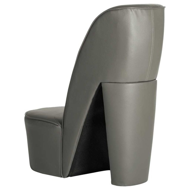Chaise en forme de chaussure à talon haut Gris Similicuir
