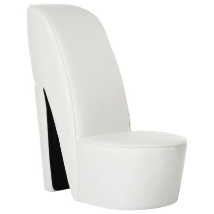 Chaise en forme de chaussure à talon haut Blanc Similicuir 2