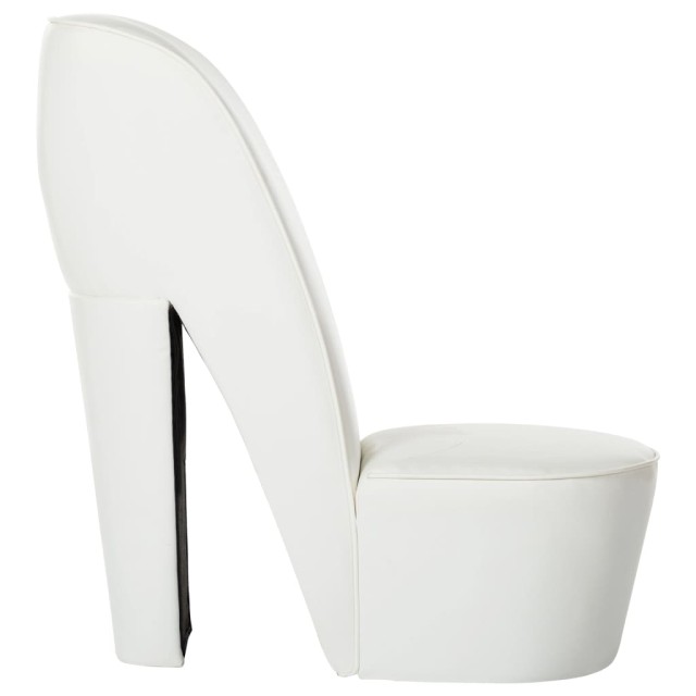 Chaise en forme de chaussure à talon haut Blanc Similicuir