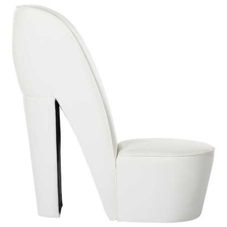 Chaise en forme de chaussure à talon haut Blanc Similicuir