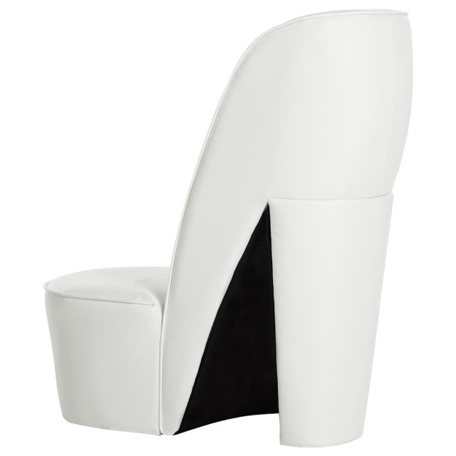 Chaise en forme de chaussure à talon haut Blanc Similicuir