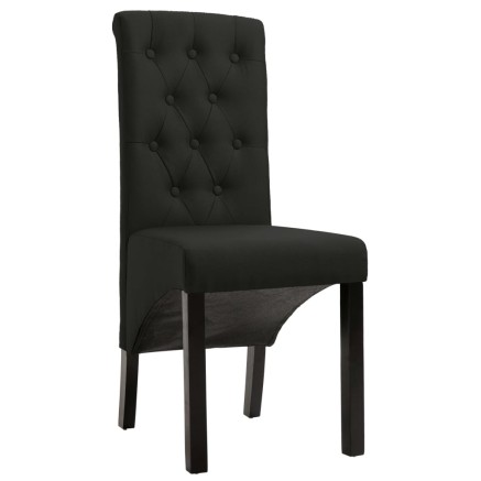 Chaises à manger lot de 2 noir tissu 2