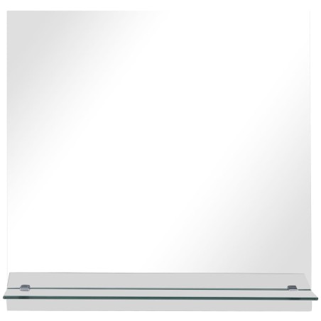 Miroir mural avec étagère 50x50 cm Verre trempé
