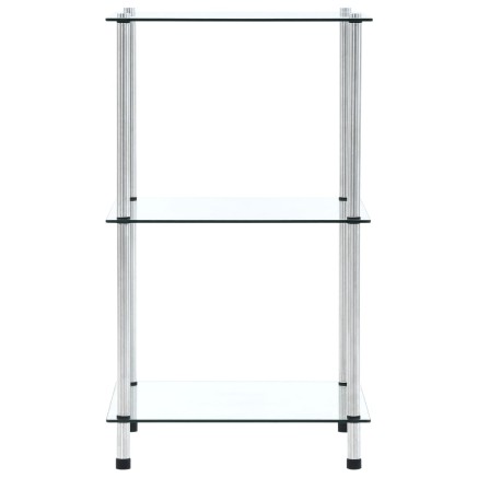 Étagère 3 niveaux Transparent 40x40x67 cm Verre trempé 2