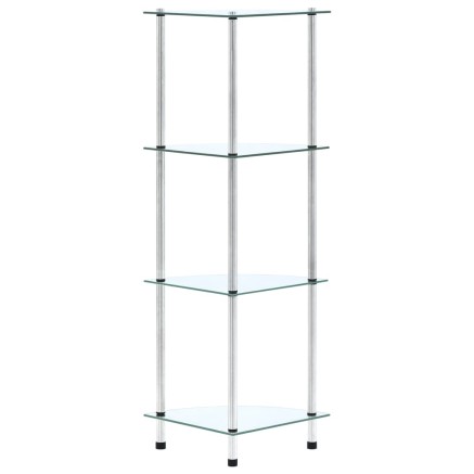 Étagère 4 niveaux Transparent 30x30x100 cm Verre trempé 2