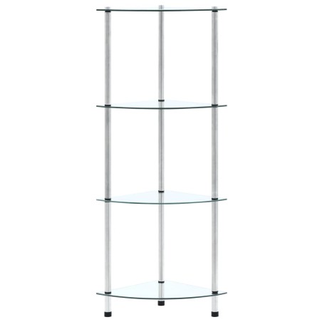 Étagère 4 niveaux Transparent 30x30x100 cm Verre trempé