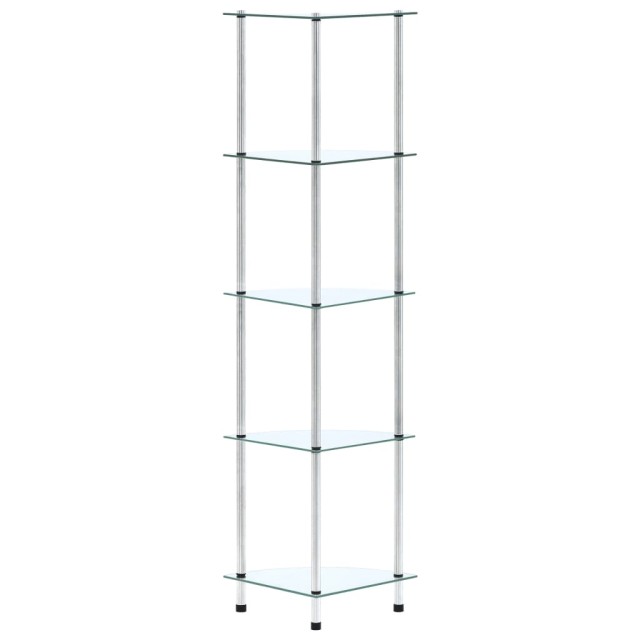 Étagère 5 niveaux Transparent 30x30x130 cm Verre trempé