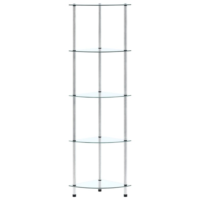 Étagère 5 niveaux Transparent 30x30x130 cm Verre trempé