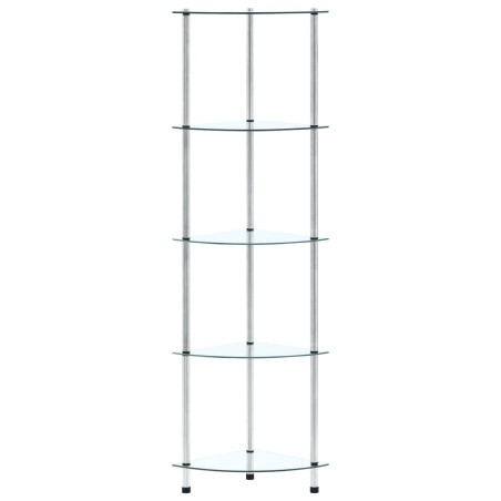 Étagère 5 niveaux Transparent 30x30x130 cm Verre trempé
