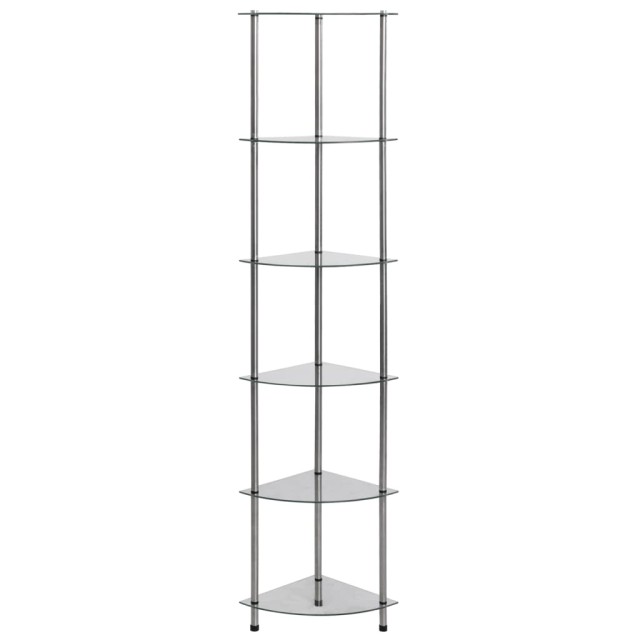 Étagère à 6 niveaux Transparent 30x30x160 cm Verre trempé