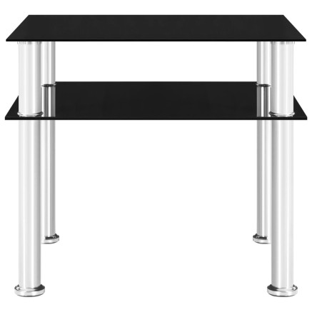 Table d'appoint Noir 45x50x45 cm Verre trempé 2