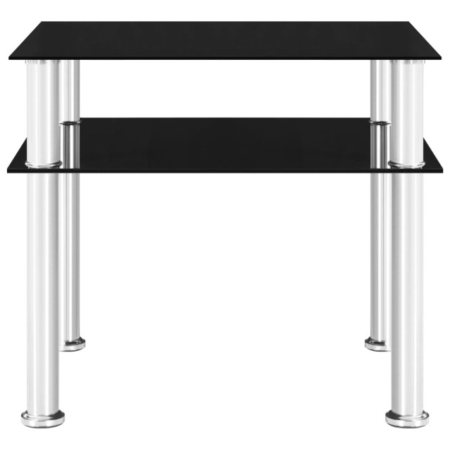 Table d'appoint Noir 45x50x45 cm Verre trempé