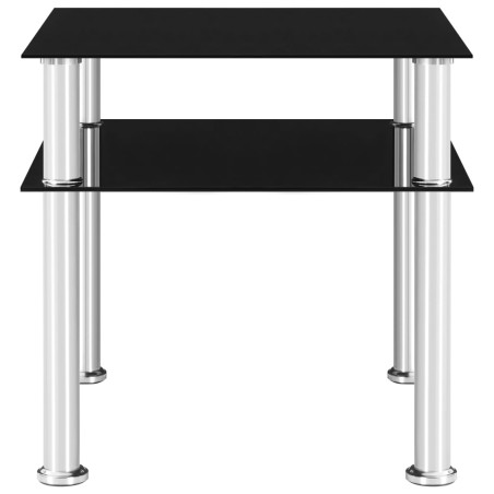 Table d'appoint Noir 45x50x45 cm Verre trempé