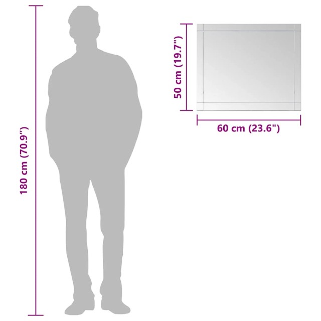 Miroir mural 60x50 cm Verre