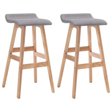 Tabourets de bar lot de 2 gris clair tissu 2