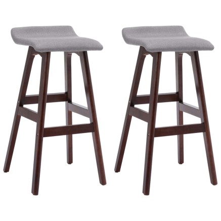 Tabourets de bar lot de 2 gris clair tissu 2