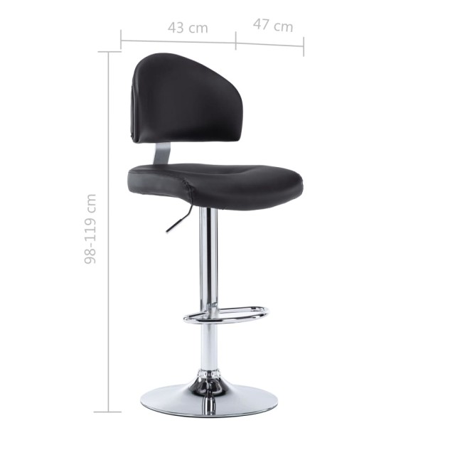 Tabouret de bar Noir Similicuir