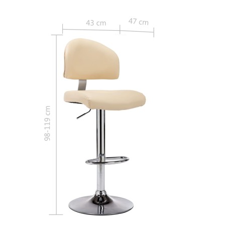 Tabouret de bar Crème Similicuir