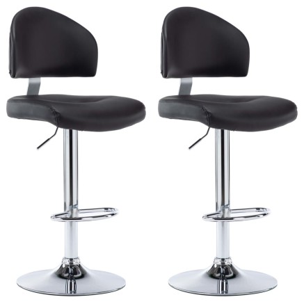 Tabourets de bar lot de 2 noir similicuir 2