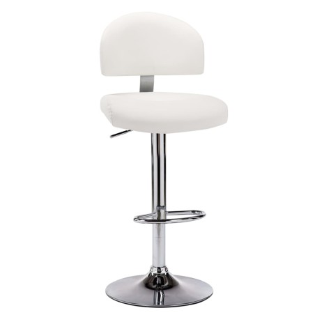 Tabourets de bar lot de 2 blanc similicuir
