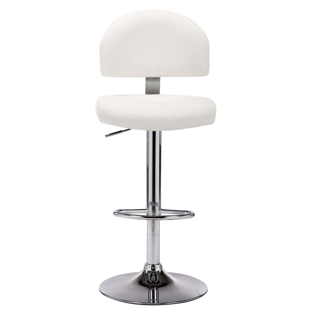 Tabourets de bar lot de 2 blanc similicuir