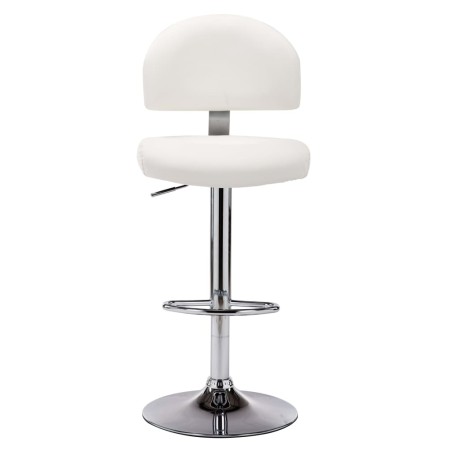 Tabourets de bar lot de 2 blanc similicuir