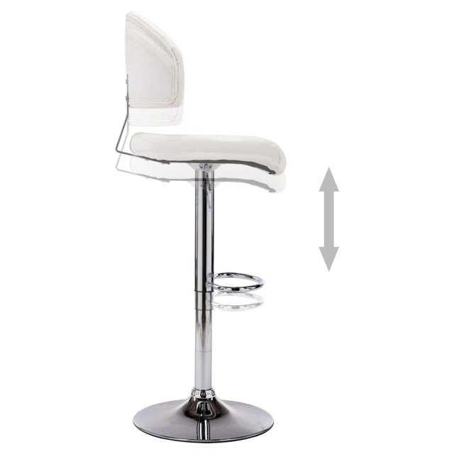 Tabourets de bar lot de 2 blanc similicuir