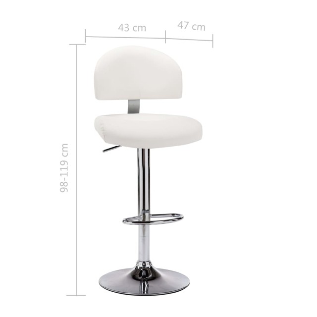 Tabourets de bar lot de 2 blanc similicuir