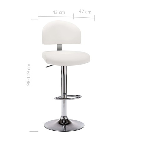 Tabourets de bar lot de 2 blanc similicuir