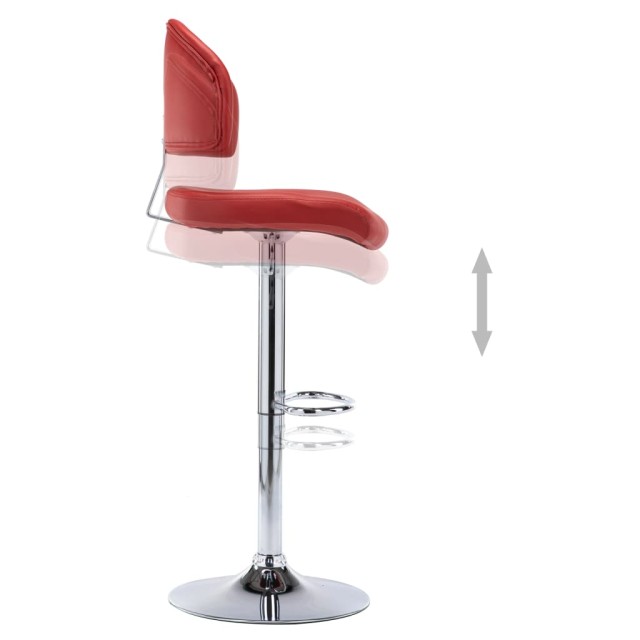 Tabourets de bar lot de 2 rouge bordeaux similicuir